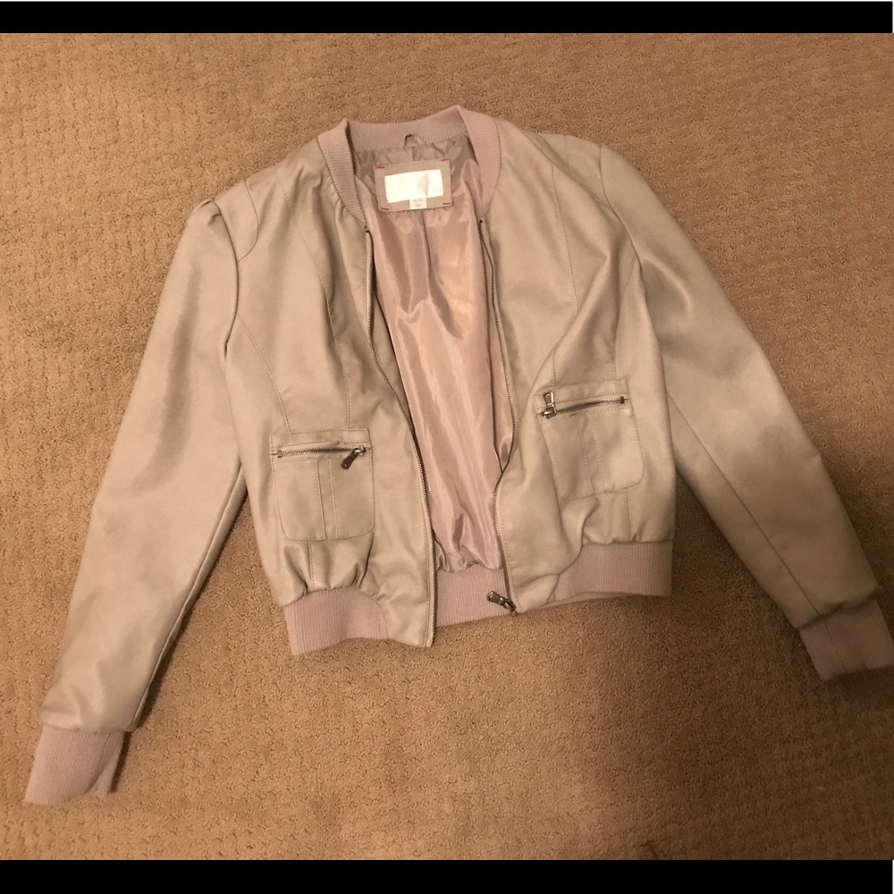 Gray faux leather jacket from Target